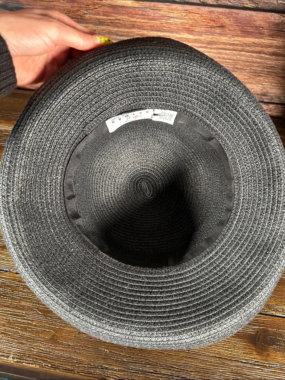 betmar Black Classic Rolled-Brim Straw Hat